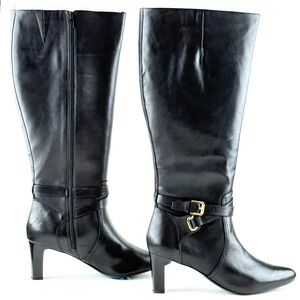 Lauren (Ralph Lauren) Nally Chelsea Calf Boot, Black, Size 9.5 B, Wide Calf